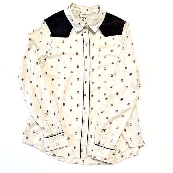 Mossimo Women’s Western Style Button Down Shirt Floral Print  Size Large - Picture 1 of 6